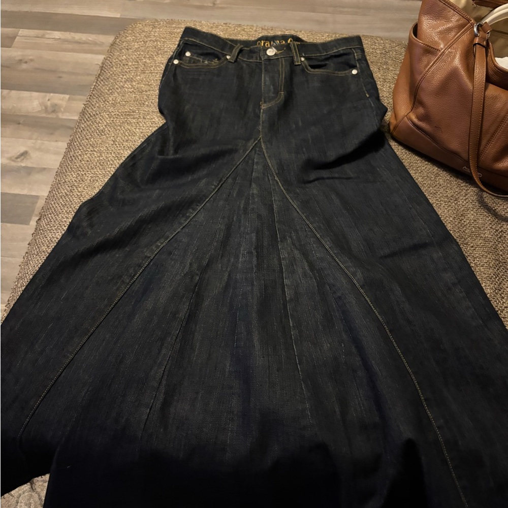 Stylish Dark Blue Maxi Skirt